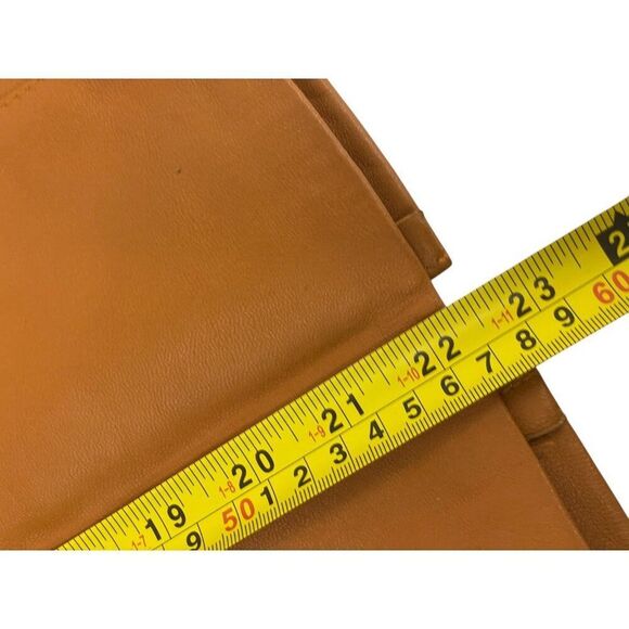 Vintage Cedars Womens Leather Skirt Size 6 Tan light Brown knee length 80s - Picture 6 of 7